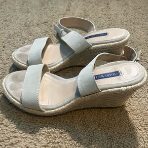Stuart Weitzman Light Beige Wedge Sandals